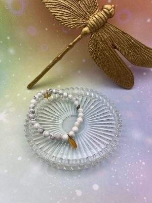 Bracelet en boules de howlite blanche – bijou de calme intérieur et de clarté signé LiluBelle