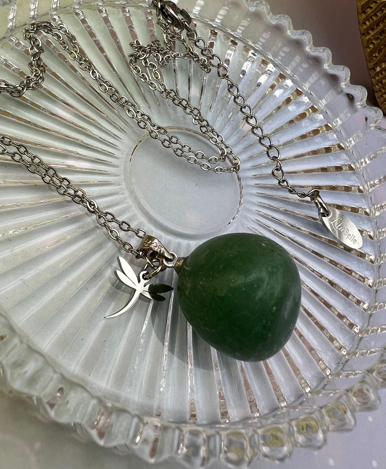 Collier Pendentif Aventurine verte – Intuition, calme et ouverture du cœur – Image 3