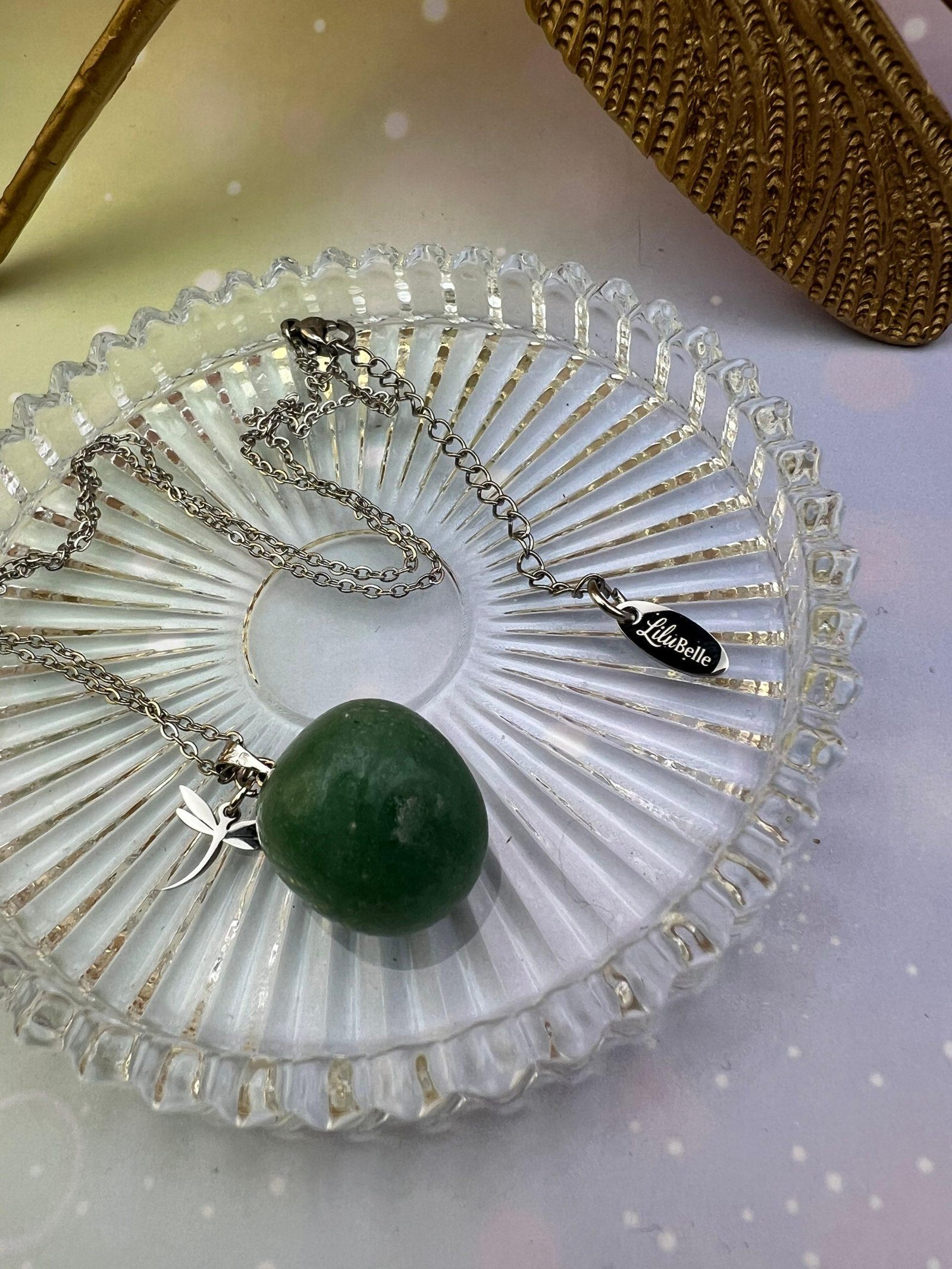 Collier Pendentif Aventurine verte – Intuition, calme et ouverture du cœur – Image 2