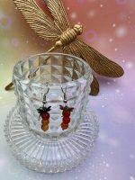 Boucles d’oreilles Cornaline LiluBelle Boucles d’oreilles en cornaline naturelle avec pampille libellule argentée – symbole de rayonnement et de vitalité, par LiluBelle