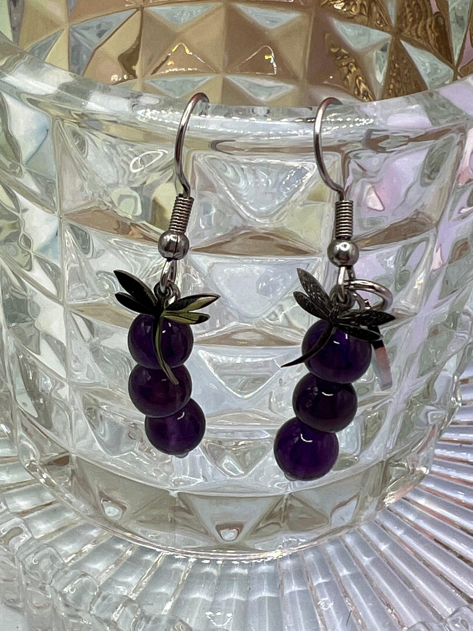 Boucles d’oreilles Boules Améthyste - Sérénité lumineuse – Image 2