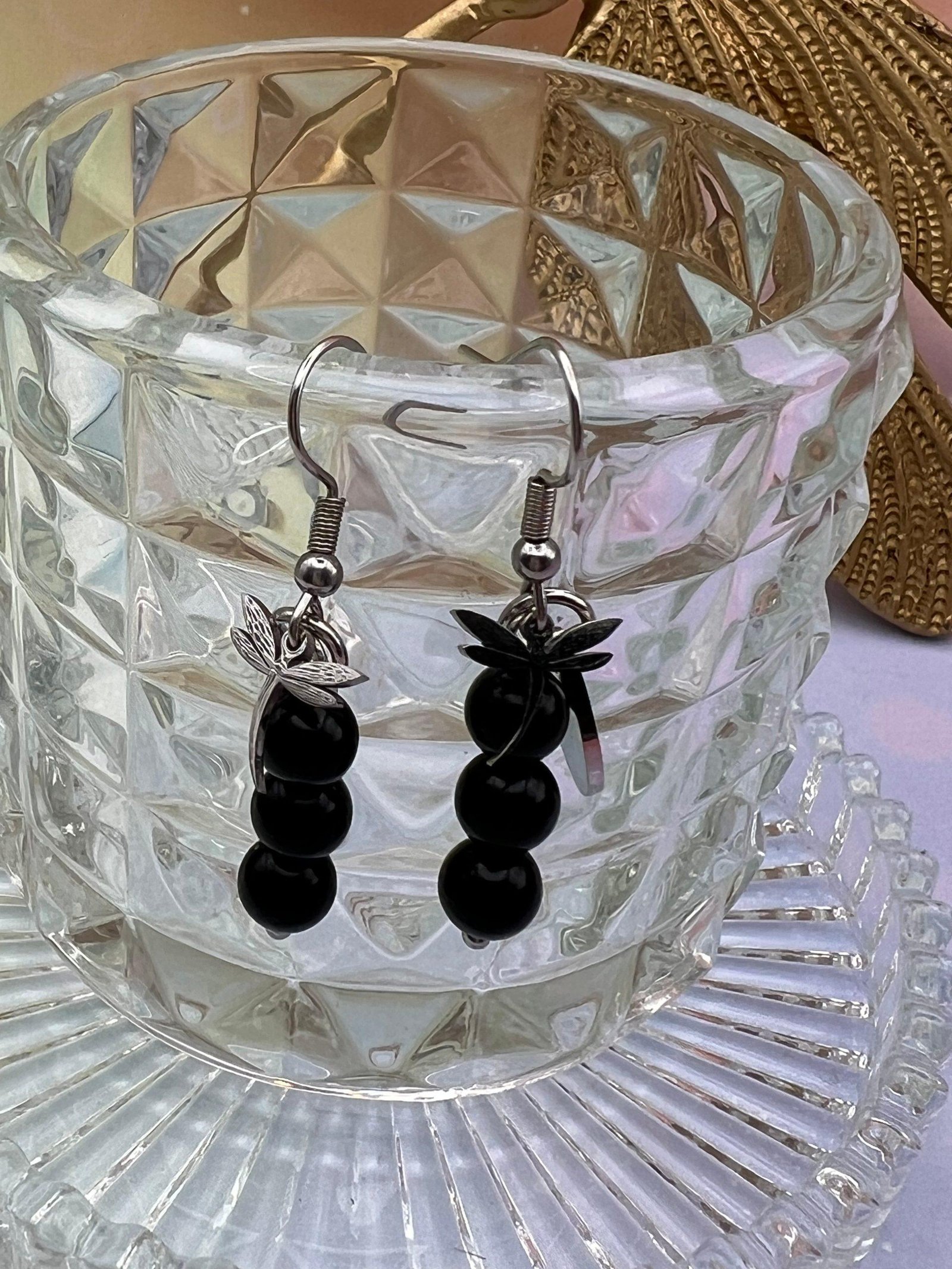 Boucles d’oreilles Boules Obsidienne noire - Élégance protectrice et transformation lumineuse – Image 2