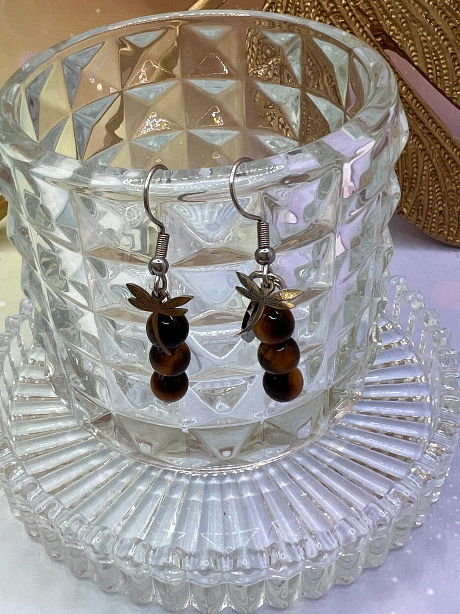 Boucles d’oreilles Boules Oeil de tigre - Élégance protectrice – Image 2