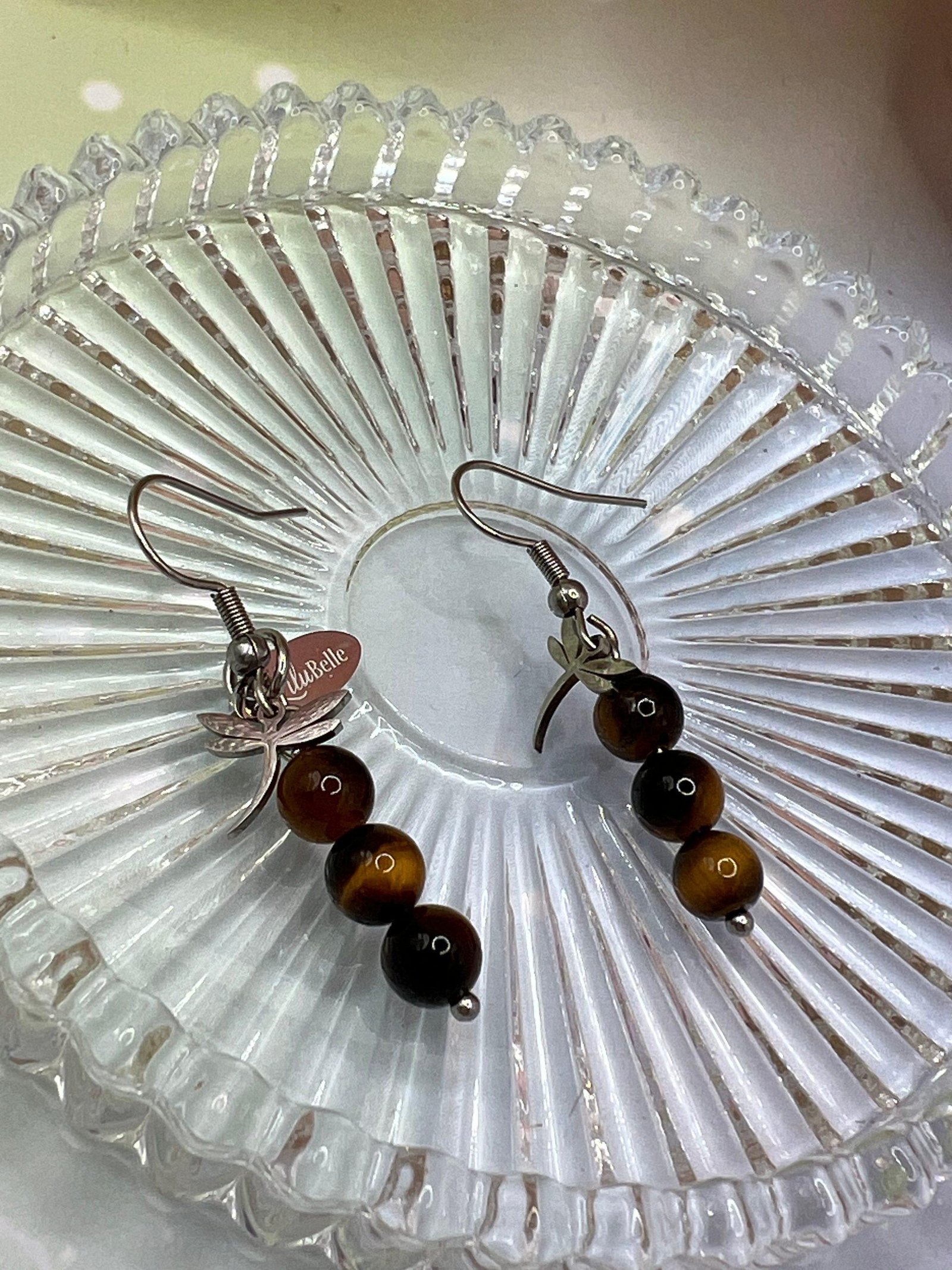 Boucles d’oreilles Boules Oeil de tigre - Élégance protectrice – Image 3