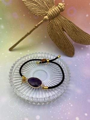 Bracelet cordon en améthyste – bijou de calme et d’intuition signé LiluBelle