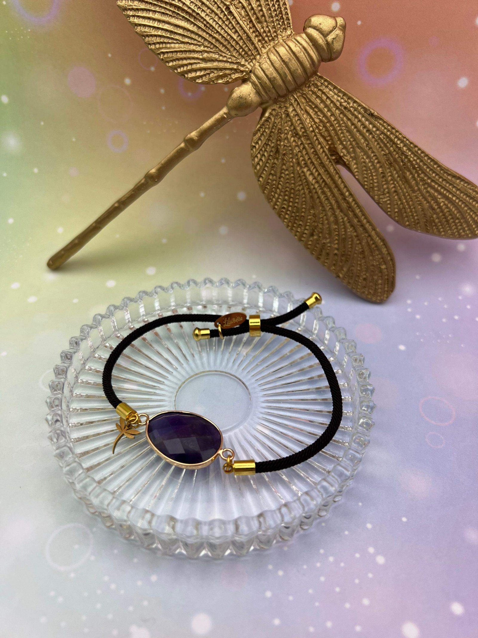Bracelet cordon en améthyste – bijou de calme et d’intuition signé LiluBelle