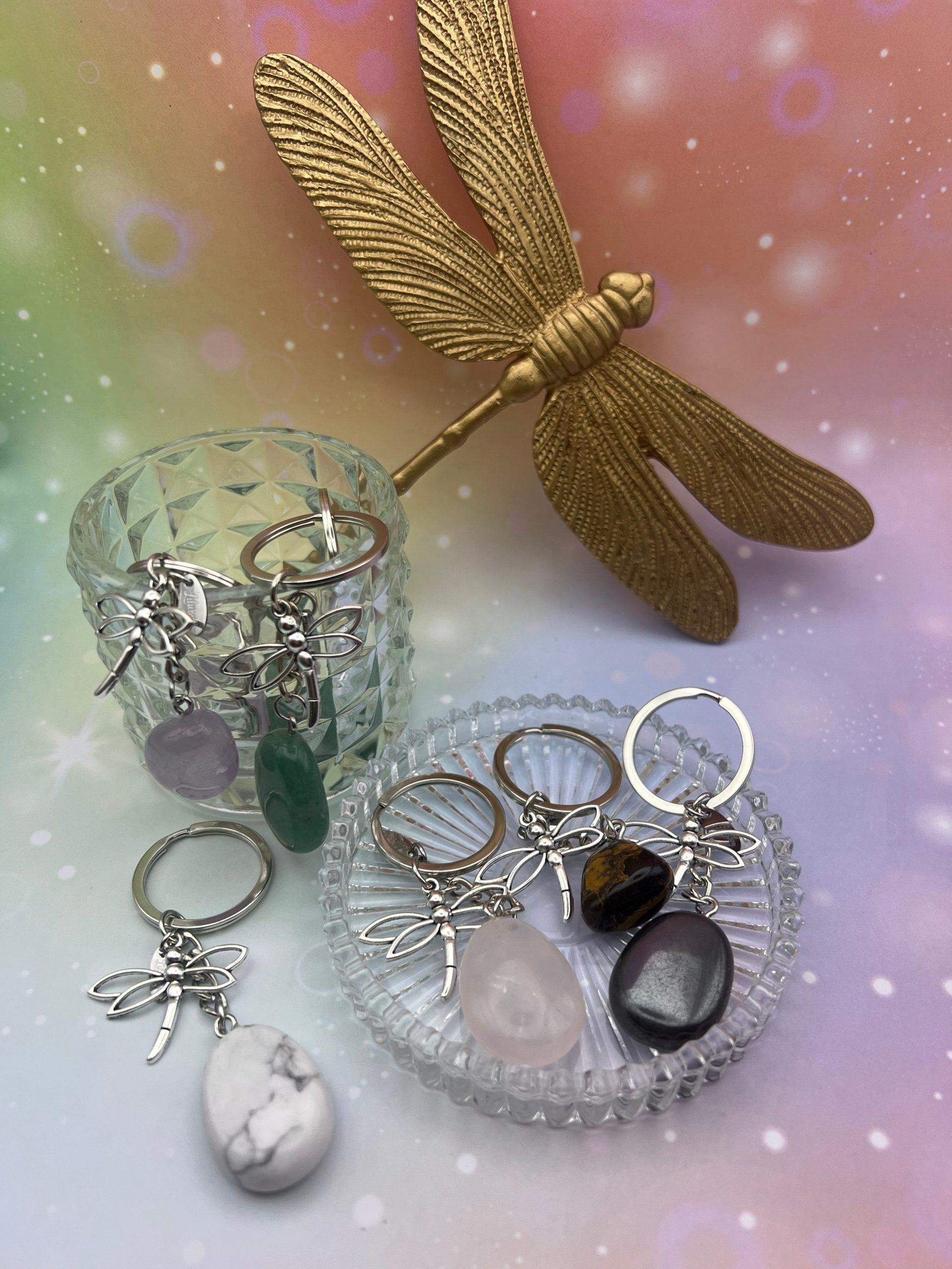 Porte-clés LiluBelle en pierres naturelles – charme, protection et énergie positive